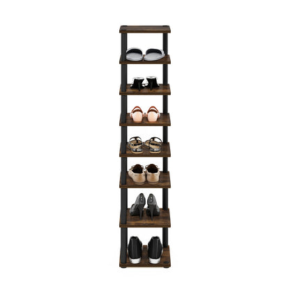 Furinno TURN-N-TUBE Shoe Rack, 8-Tier Shoe Organizer, Free Standing Shoe Storage with Vertical Space Saving Shoe Tower, 11.6 x 11.6 x 52.6