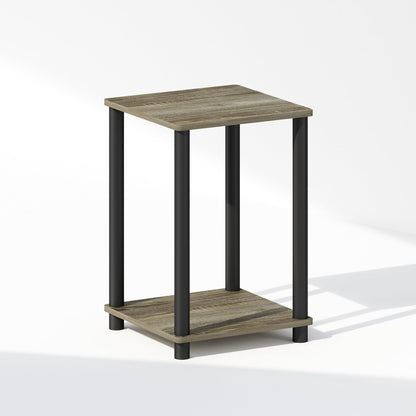 Furinno TURN-N-TUBE Night Stand, 2-Tier Open Shelf Design Nightstand, Toolless Bedside Table, End Table, Side Table, for Bedroom, Living Room