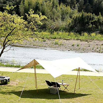Tatonka Tarp 1 TC (425 x 445 cm) - Waterproof Tarp Made of Cotton Blend Fabric with Excellent UV Stability, Eyelets and Liners - Protects Against Sun, Wind and Rain - Beige