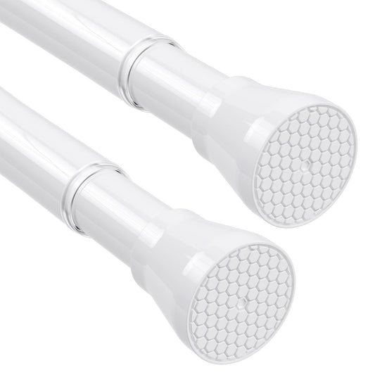 Shower Curtain Rail 2Pack Extendable Curtain Poles 70-130 cm White Tension Rods for Curtains Extendable Shower Curtain Rod Telescopic Curtain Pole No