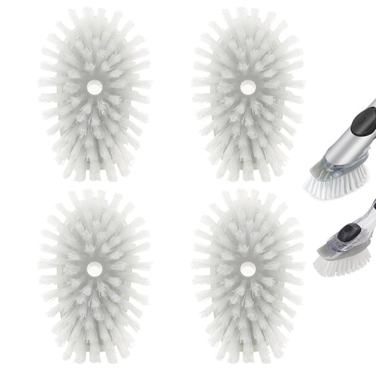 Brush Refills for OXO Dish Brush - 4 Pack Dish Brush Cleaning Soap Dispensing Head Replacement for Scrubber(Grey)