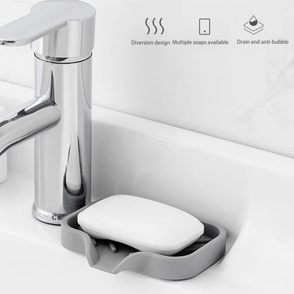 Jidyllic Silicone Soap Dish with Drainage, 2 Pcs Anti-Slip Soap Holder for Shower Bathroom & Kitchen, Keep Soap Dry