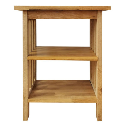 Aurotrice OAK Side Table 2 Storage Shelves Night Table End Table Grid Frame Rural Style 40 x 30 x 54 cm Large space