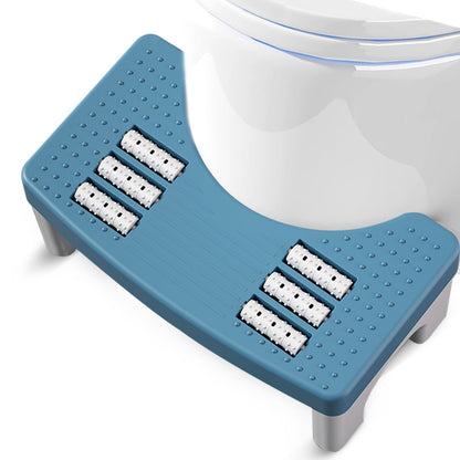 Toilet Stool, Non Slip Toilet Stool Squat Adult Poop Stools with Massage Function for Constipation Relief fits All Toilets for Assist Relieve (Blue)
