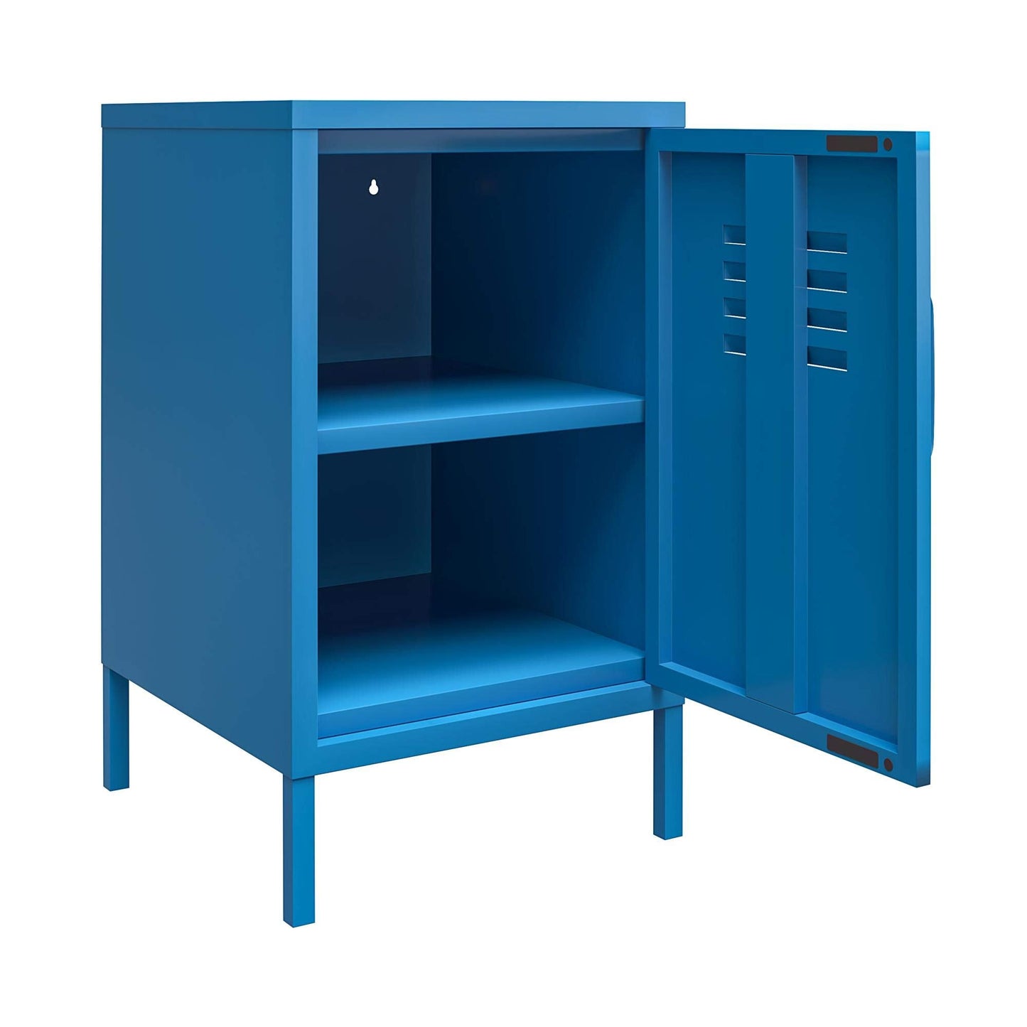 DHP Furniture Cache Metal Locker End Table Blue