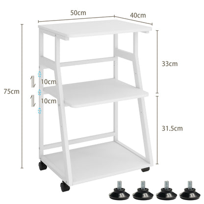 PUNCIA 50x40x75cm 3 Tier Printer Table with Storage