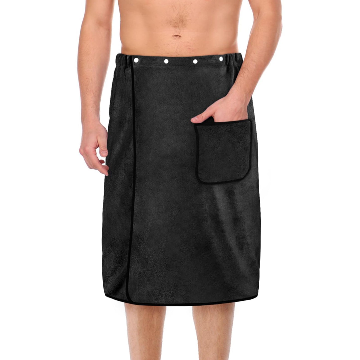 Aomig Bath Towel Body Wrap for Men, Adjustable Men?s Bath Wrap Towel, Mens Shower Wrap Bath Towel, Strong Absorption Sauna Spa Body Wrap, Towel Skirt