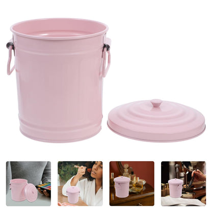 Vaguelly Mini Trash can with Lid Metal Desktop Bin for Desk Bathroom and Countertop Small Waste Basket for Office Organization Pen Holder for