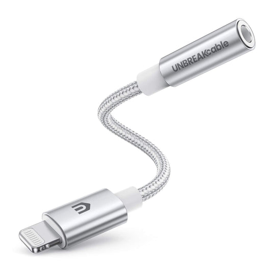 UNBREAKcable Headphones Adapter for iPhone, MFi Certified Lightning to 3.5mm Jack Converter with Apple Original Chip Compatible for iPhone