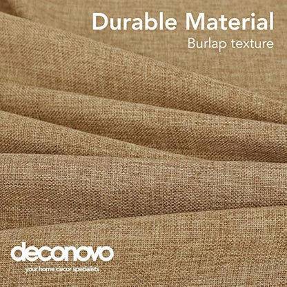 Deconovo Tablecloth Plain Wipeable Faux Linen Table Cover for Painting 51x63in(130x160cm) Golden Brown
