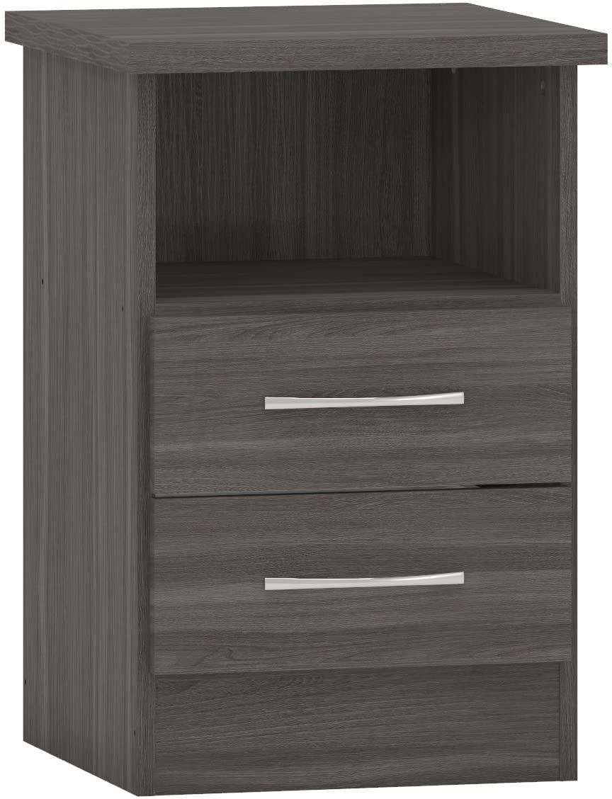 Seconique Nevada 2 Drawer Bedside in Black Wood Grain