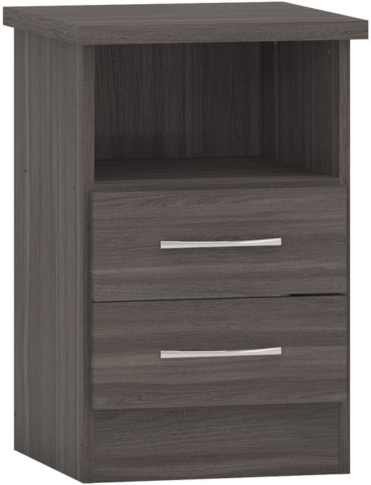 Seconique Nevada 2 Drawer Bedside in Black Wood Grain