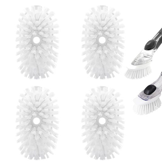Brush Refills for OXO Dish Brush - 4 Pack Dish Brush Cleaning Soap Dispensing Head Replacement for Scrubber (White)