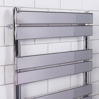 Warmehaus Flat Panel Heated Towel Rail Bathroom Radiator Chrome 1000x600mm