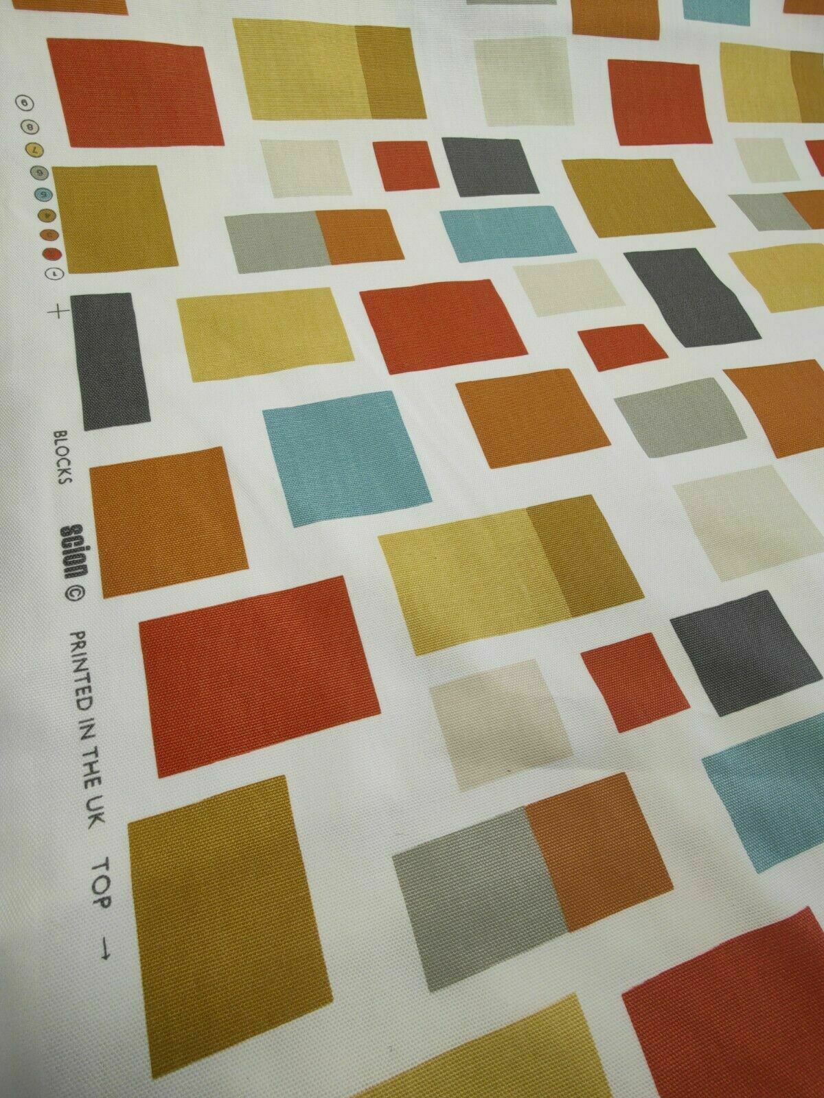 Scion Blocks Multicoloured Curtain Fabric By The Metre
