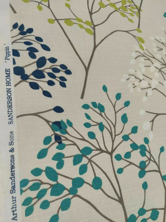 Sanderson Pippin Teal/Linden Curtain Fabric By The Metre