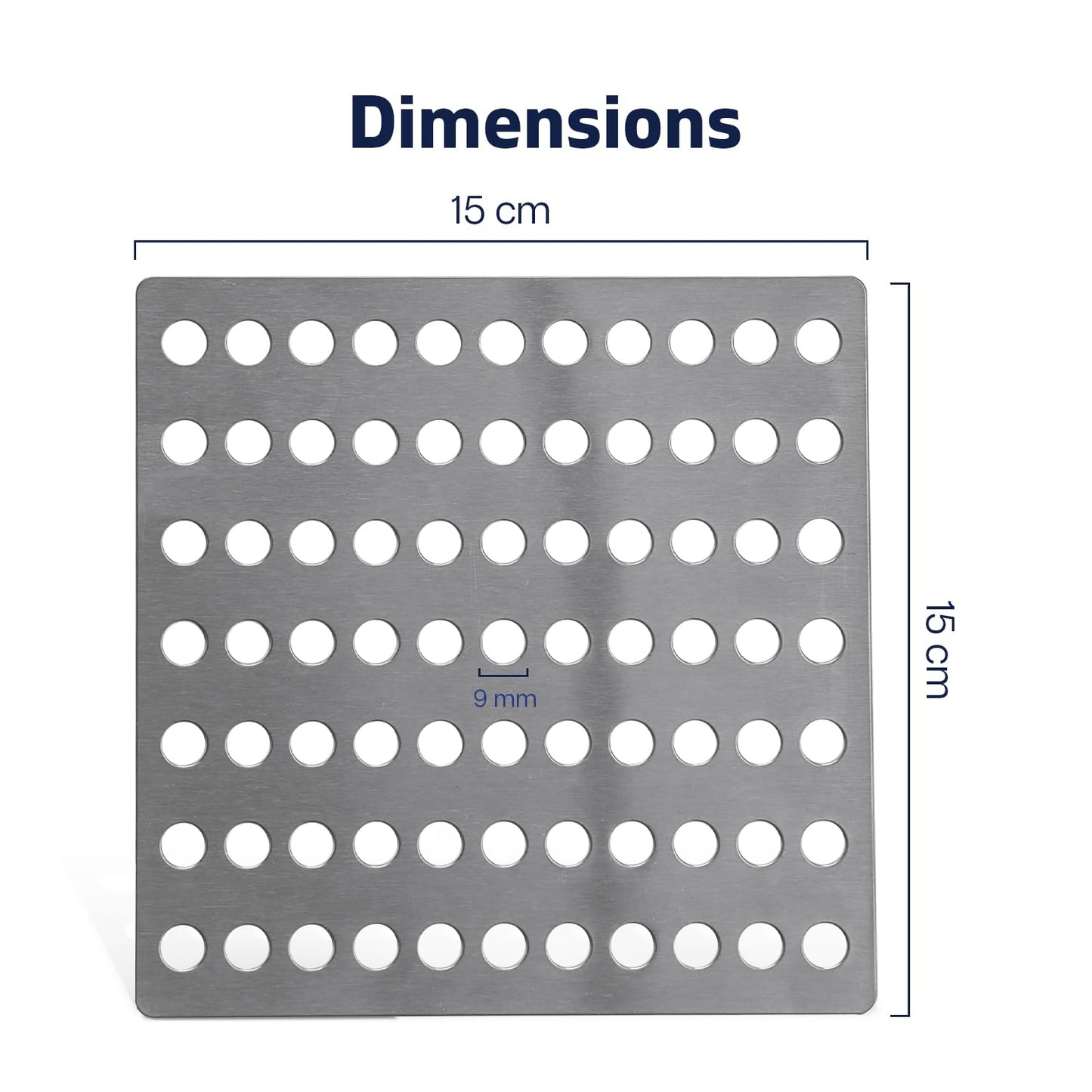 Steel Drain Cover 15 X 15cm - Pack of 2 Rustproof Swirl Drain Covers Outdoor & Indoor - Durable Mesh Drainage Covers Suitable as Shower Drain Cover
