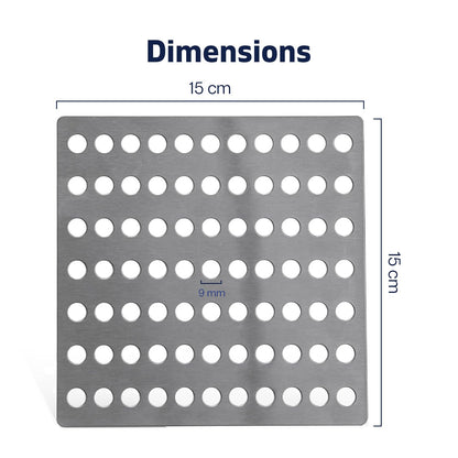 Steel Drain Cover 15 X 15cm - Pack of 2 Rustproof Swirl Drain Covers Outdoor & Indoor - Durable Mesh Drainage Covers Suitable as Shower Drain Cover