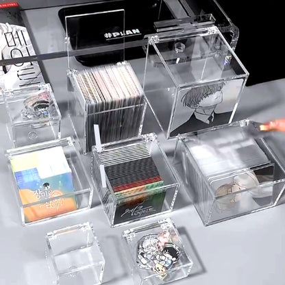Wanfoou 8 Pack Clear Acrylic Plastic Square Cube Small Acrylic Box with Lid Storage Mini Boxes Square Display Box Organizer Containers for Candy