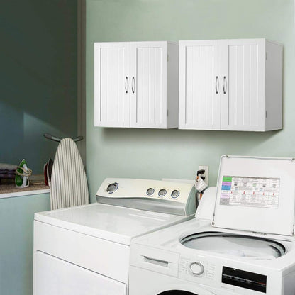Yaheetech Bathroom Wall Cabinet, 2 Doors, 59.5 × 31 × 59.5 cm, White