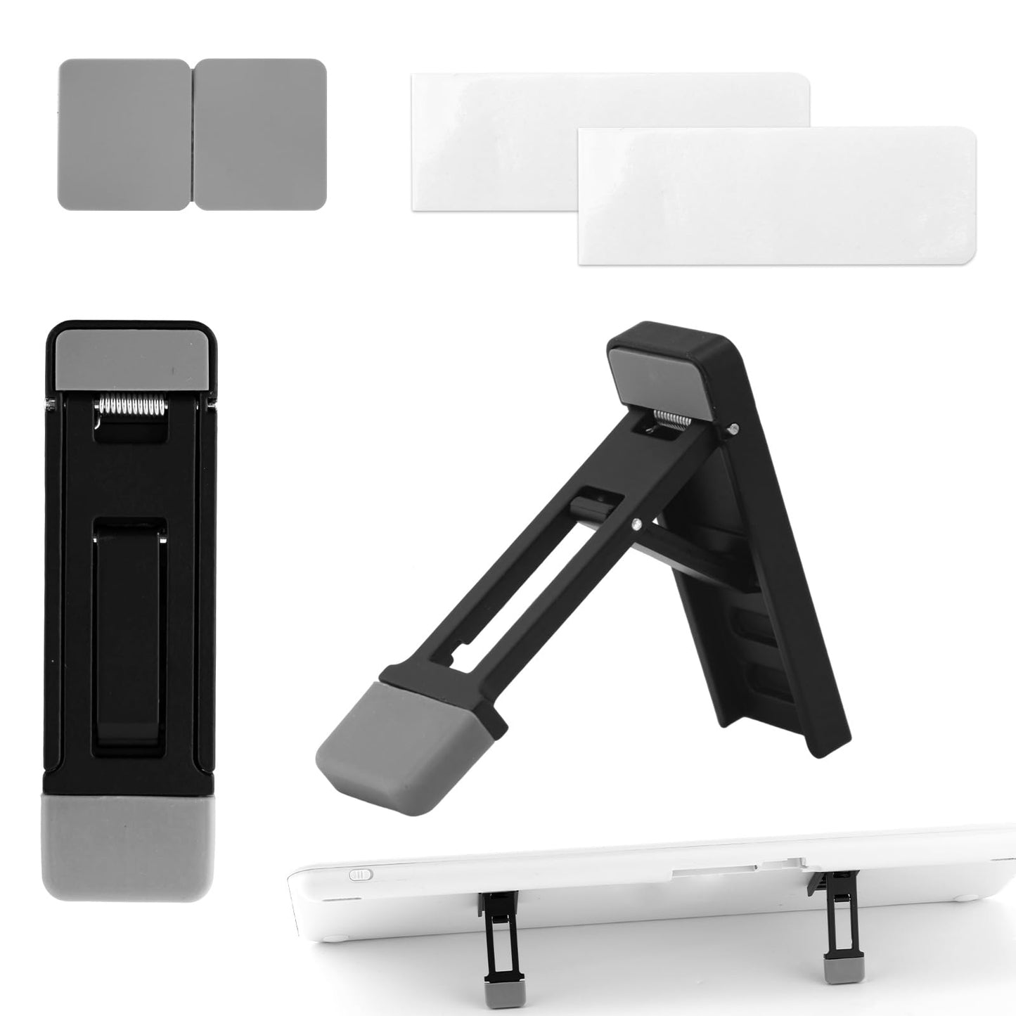 Gosknor 2pcs Foldable Keyboard Riser Stand for Desk, Adjustable Tilt & Portable Mini Laptop Feet Ergonomic Computer Keyboard Lift with Anti-Slip Pads