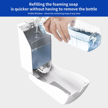 CHUANGDIAN Hand Soap Dispenser Wall Mounted, 1000ml, Pearl-White