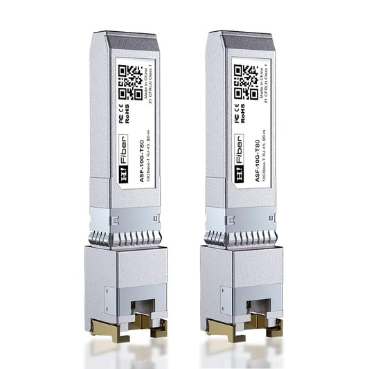 10GBASE-T SFP+ Transceiver 80 Meters, to RJ45, 10G to Ethernet Module Compatible With Cisco SFP-10G-T-S, MA-SFP-10GB-T, Ubiquiti UniFi UF-RJ45-10G,