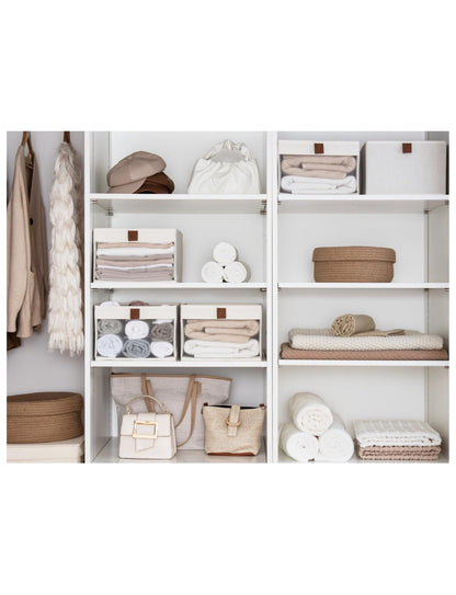 StorageWorks Storage Boxes, Fabric Storage Boxes for Shelves, Cube Storage Baskets with Clear Window, Clothes Storage Boxes with Handles