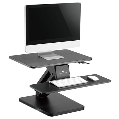 Maclean MC-882 Desk Workstation Height Adjustable Computer Keyboard Laptop Table Gas Spring Computer Stand Black