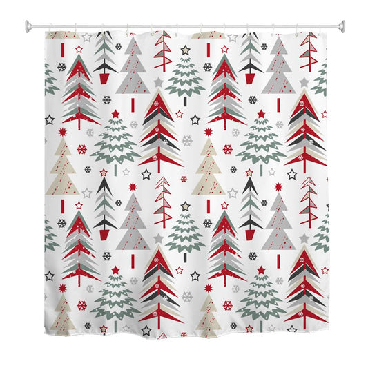 goodbath Christmas Tree Shower Curtain,Xmas Holiday Waterproof Fabric Shower Curtains for Bathroom D?cor Bathtub,180x180 cm