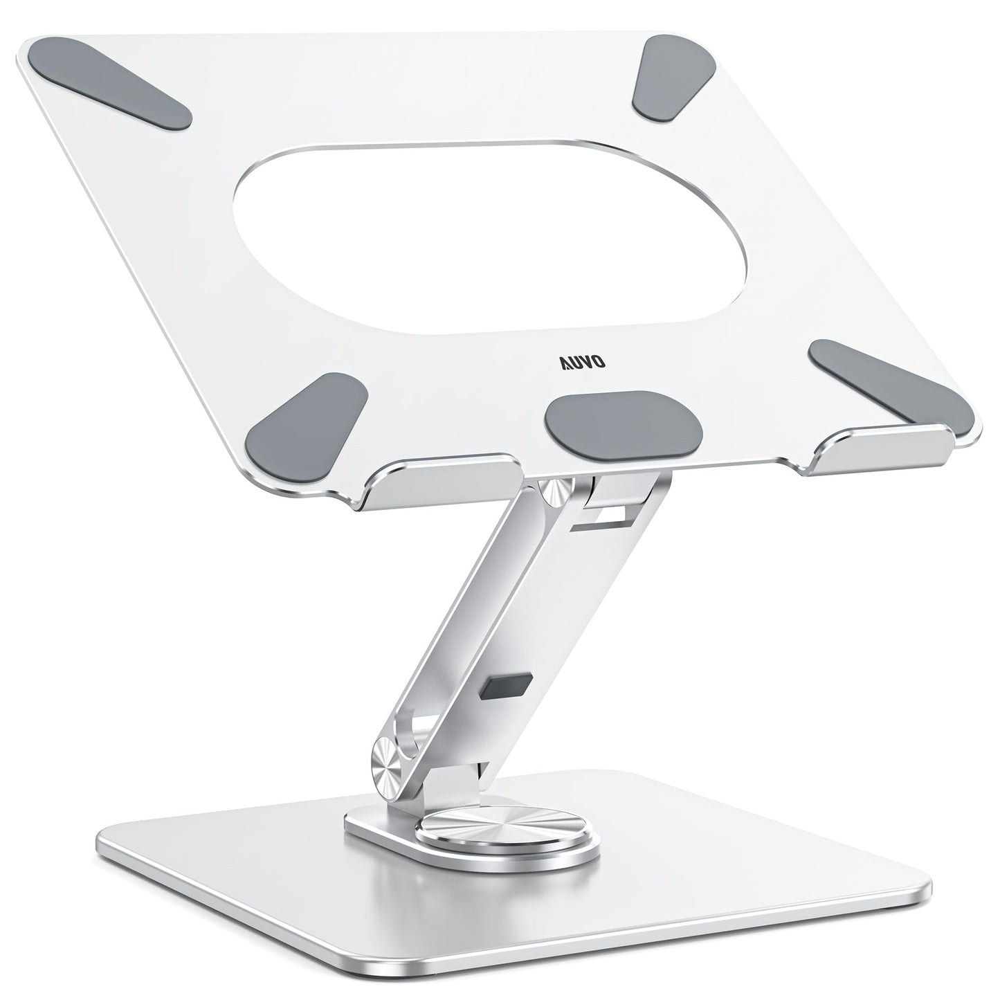 Auvo ALS06 Laptop Stand, Adjustable Computer Stand with 360° Rotating Base, Ergonomic Laptop Riser for Desk, Fits 11-15.6 inch Laptops