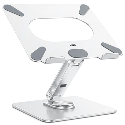 Auvo ALS06 Laptop Stand, Adjustable Computer Stand with 360° Rotating Base, Ergonomic Laptop Riser for Desk, Fits 11-15.6 inch Laptops