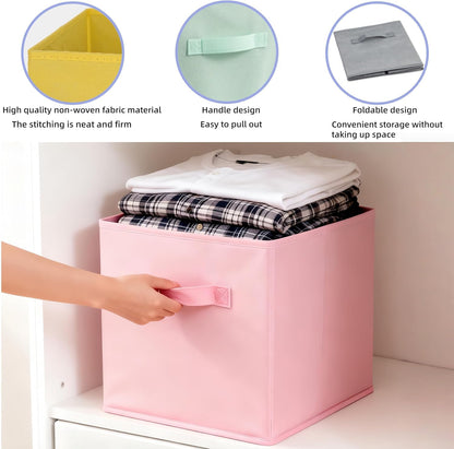 Siocok Cube Storage Boxes, 6 Pack Collapsible Fabric Storage Cube Organiser Bins with Handles