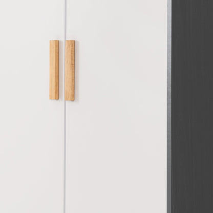 Seconique Cleveland 2 Door Wardrobe in White/Grey Metal Effect