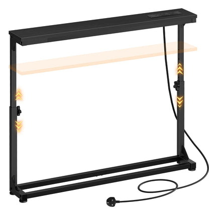 HOOBRO Slim Console Table with Adjustable Height (63.5-83.5 cm), Behind Sofe Table with Charging Station, 100 cm Narrow Console Table for Hallway