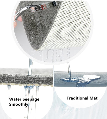 Bath Mat for Inside Shower, 40x60cm Loofah Shower Mat Non Slip Anti Mould Antibacterial Soft PVC Bath Mat for Bathroom Wet Shower Areas
