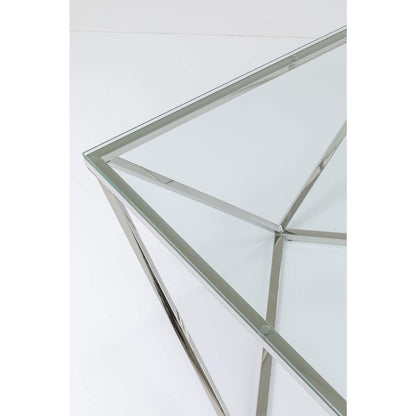 Kare Design Side Table Cristallo Chrome, Elegant, Square, Stainless Steel, Glass, Bedside Table, Room Decor, Home Decor for Living Room, Office