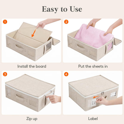 Lifewit 6 Pack Foldable Storage Bags for Bedding (Beige)