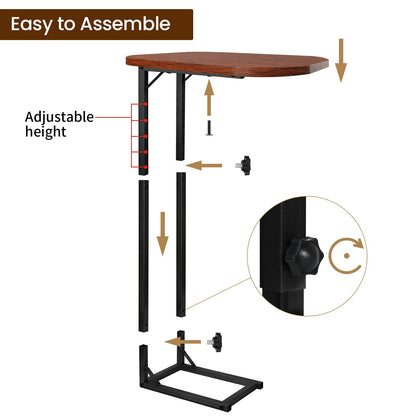 OFIDELITY Side Table, Height Adjustable C table, End Table for Sofa, Couch & Bedside