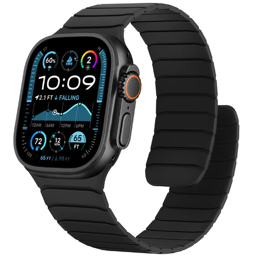 Sixmoat Magnetic Silicone Straps Compatible with Apple Watch 49mm 46mm 45mm 44mm 42mm, Sport Wristband for Men Women Compatible with iWatch Ultra3 2 1
