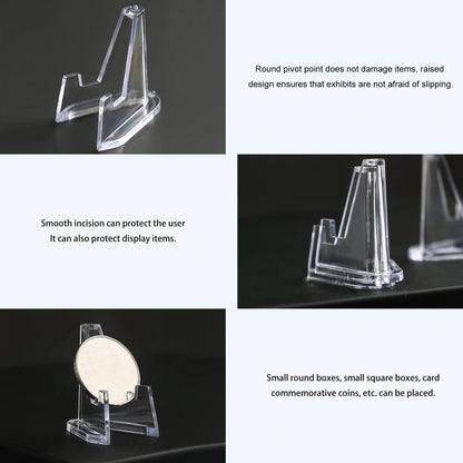 HAOXIZI 22 Pcs Card Display Stand, Coin Stand Mini Easel, Anti-Slip Clear Easel Stands, Coin Display, For Coins, Capsules, Phone, Medals, Cards