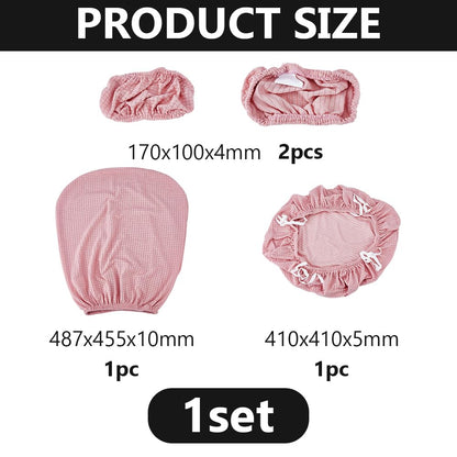 DELORIGIN 4 Pcs Office Chair Cover Set Stretchable Velvet Desk Chair Covers Protective Computer Seat Cover with Back and Armrest Covers for Office