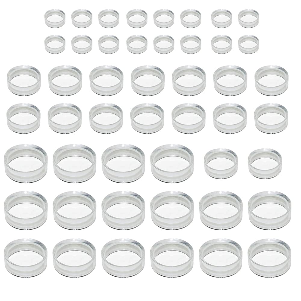 48 PCS(3 size 1.77in & 1.26in & 0.67in)Sphere stand,Acrylic Display Stand Clear Ring Baseball Stands Plastic Round Display Stand for Golf