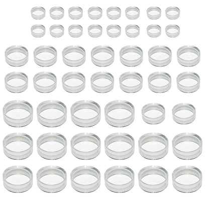 48 PCS(3 size 1.77in & 1.26in & 0.67in)Sphere stand,Acrylic Display Stand Clear Ring Baseball Stands Plastic Round Display Stand for Golf