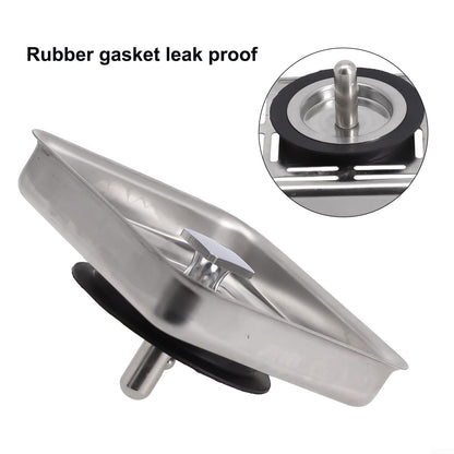 SPORTARC Square Kitchen Sink Strainer, Stainless Steel Kitchen Sink Strainer Drainer, Sink Anti-Blocking Mesh Stopper Basket Strainer Waste Plug