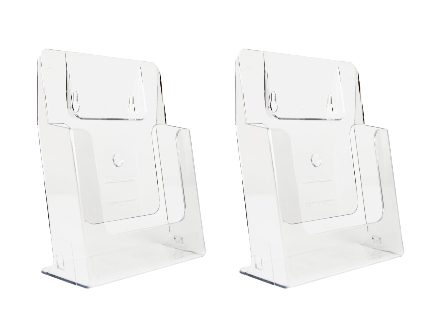 A5 Leaflet Holder Dispenser Free Standing Size (2 Pack) Clear Polypropylene Brochure Display Stand for Retail Office Reception Counter Desktop