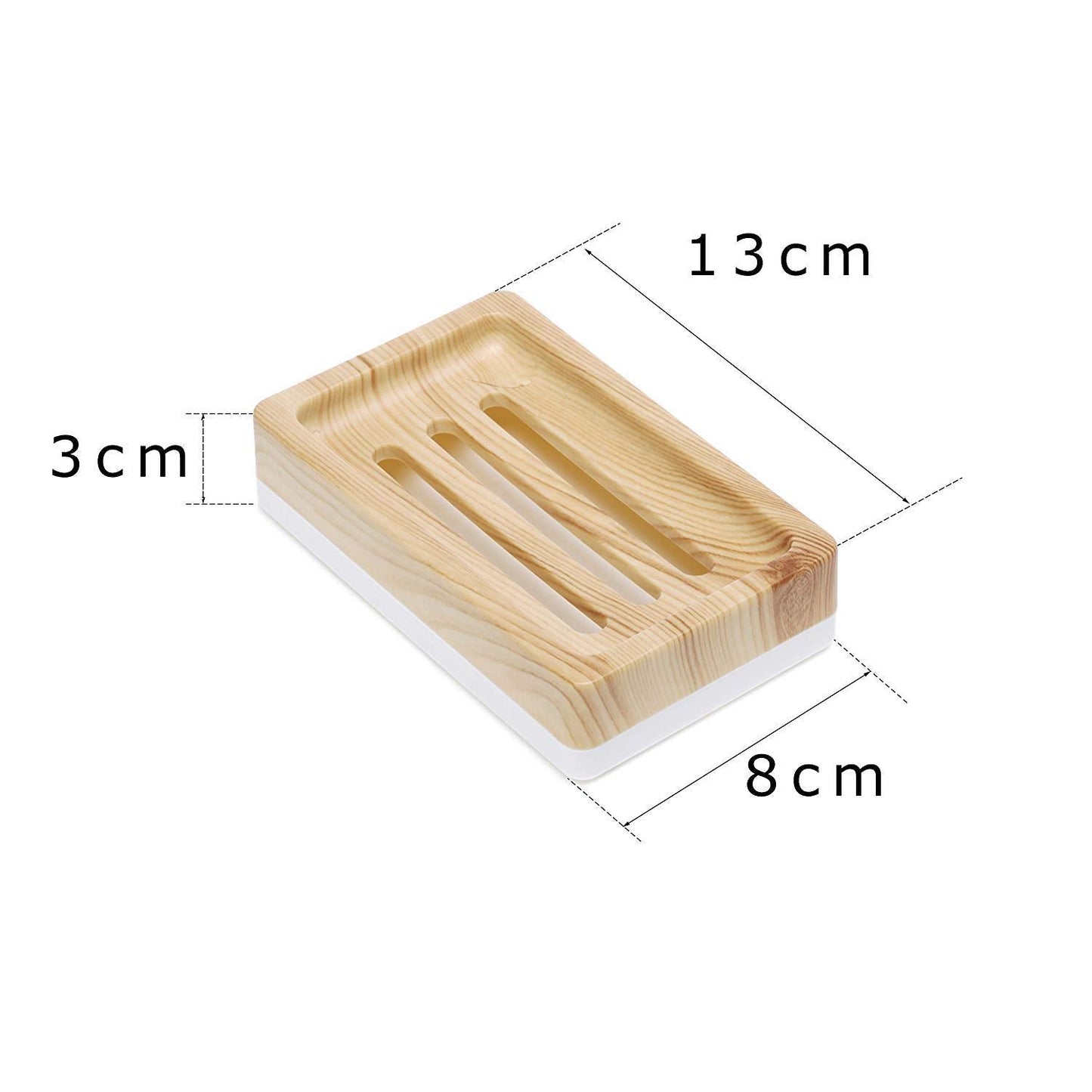 Plastic Soap Dish, Soap Holder, Soap Dishes for Bathroom with Drainage, Soap Dish for Shower Kitchen Counter,Wooden Pattern Color