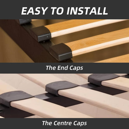 72 Pcs Bed Slat Caps, Plastic Side and Center Bed Slats Holders, 48PCS Side Caps and 24PCS Center Bed Slats Holders caps, Replacement for Single