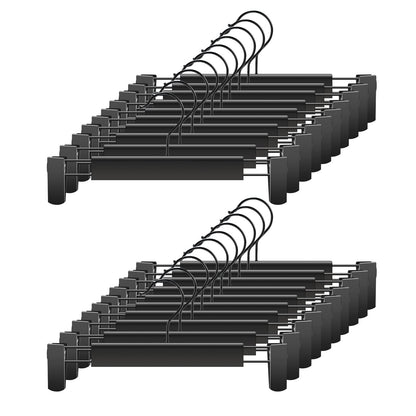 GUANJUNE Clothes Pants Hangers, Space-Saving Skirt Holders with 360 ° Swivel Hooks, Adjustable Clips, Trouser Hangers