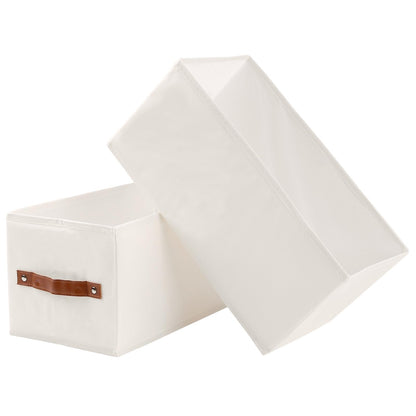 FUNSUEI Fabric Storage Bins 4-Pack, Narrow Shelving Baskets with Handles, Small Space Organizers for Home & Office